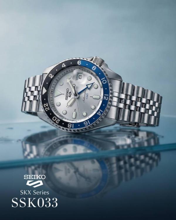 Seiko 5 Sports Japan Machine silver white