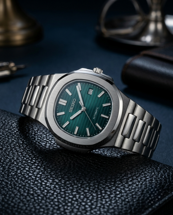 Seiko Nautilus Mod silver green