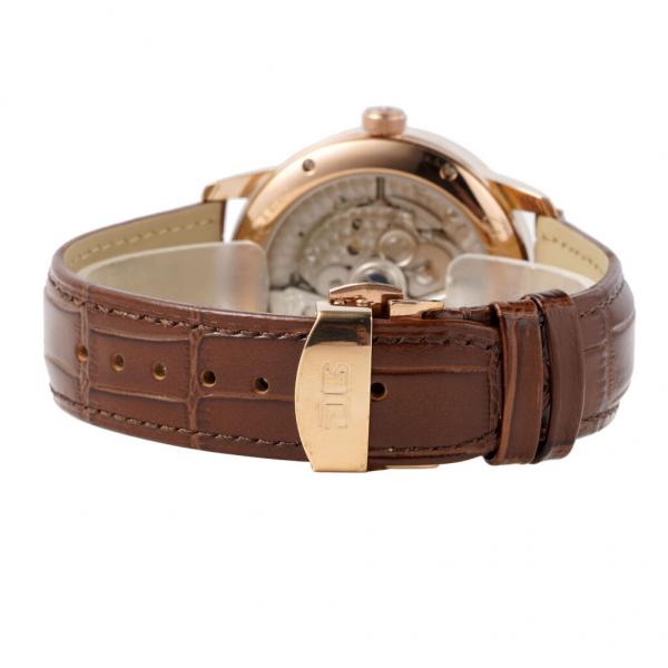 Glashtte Original Senator Chronometer Brown Leather Strap silver-grained dial