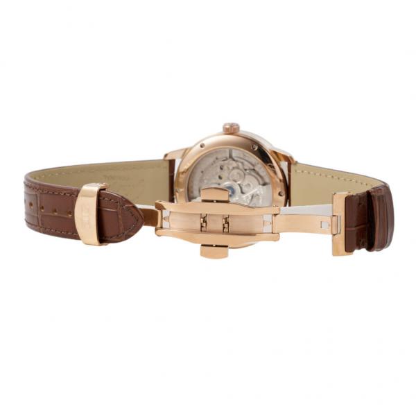 Glashtte Original Senator Chronometer Brown Leather Strap silver-grained dial
