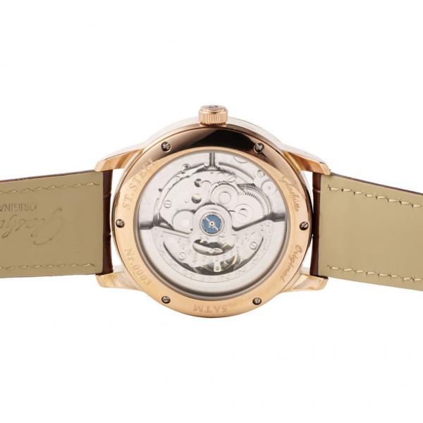 Glashtte Original Senator Chronometer Brown Leather Strap silver-grained dial