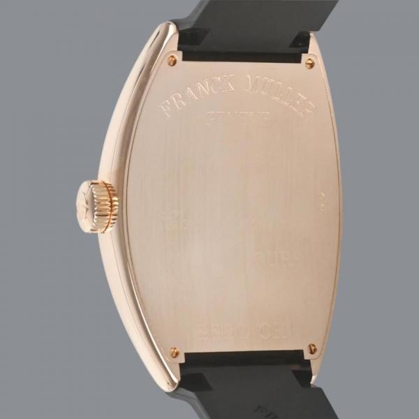 Franck Muller Cintree Curvex Crazy Hours Black Leather Rose Gold Tone White Dial