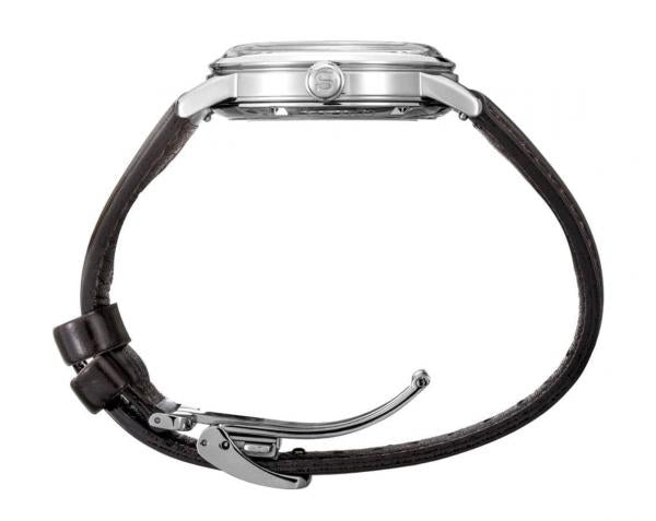 Seiko Presage Cocktail Time Old Clock Brown Leather Strap Red Dial