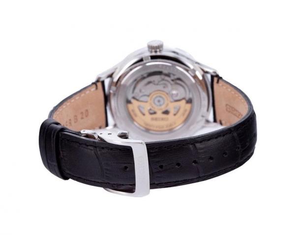 Seiko Presage Cocktail Time Old Clock Brown Leather Strap Red Dial