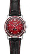 Patek Philipe Grand Complications Style Red Dial Black Leather Strap