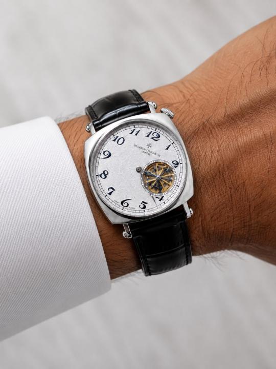 Vacheron Constantiin Malte Open-Heart Tourbillion Black Leather Strap Silver Dial