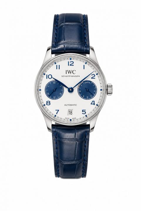 IWC Portugieser Automatic Blue Leather Strap White Dial