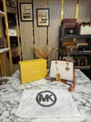 Michaell Korss Cynthia Signature Logo Satchel Bag With Box And Dust Bag (Beige) DAMAGE BOX