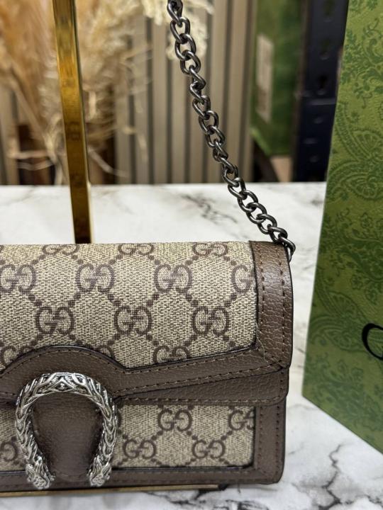 GUCCCI DIONYSUS SLING BAG WITH OG DUST BAG & BILL PREMIUM QUALITY DOBLE BOX MINI GG BROWN