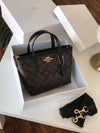 Coacch City Mini Tote Bag In_Signature_Canvas_With_Box_And_Dust_Bag_(Coffee_Black)