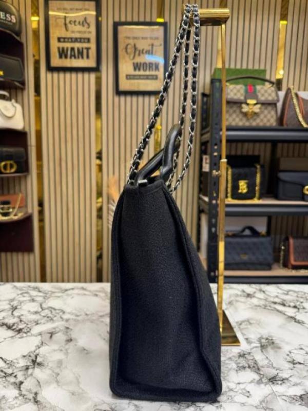 Chaneel paris-rue cambon timeless tote bag (black) (V-979)