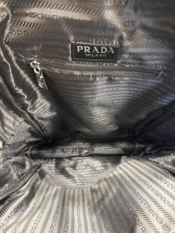 Pradda New Saffiano Re-Nylon Unisex Backpack With Dust Bag (2025-Black)