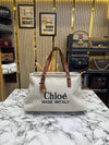 Chloe Woody Canvas Medium Logo Tote Bag ( 355)