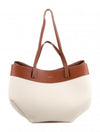 Polen Cyme Tisse Tote Bag Smooth Canvas Leather With Dust Bag (Red)