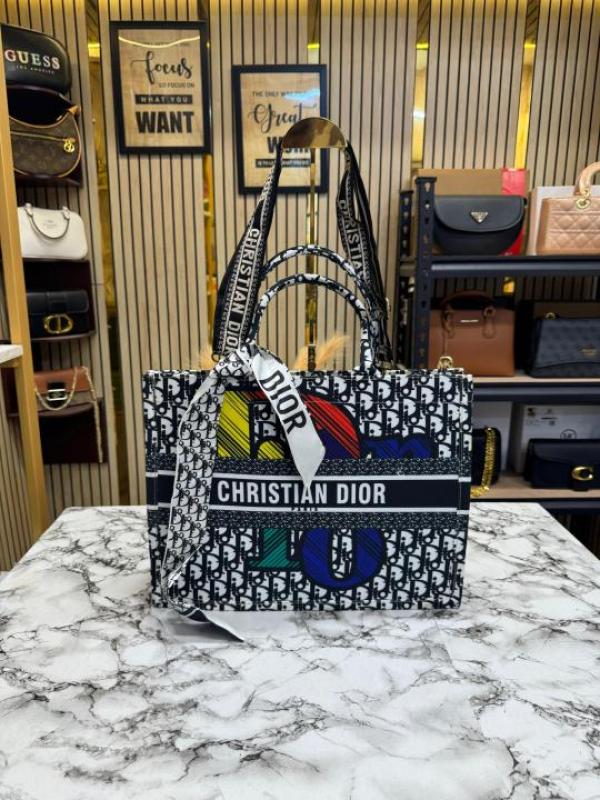 Christian DIO Book Tote Oblique Premium Quality With Scarf