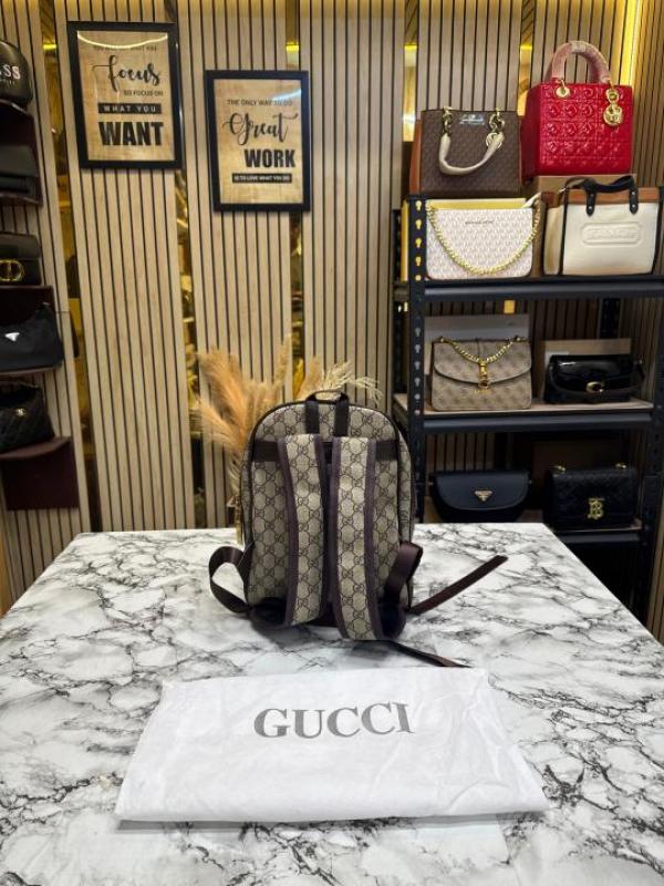 Gucc Ophidia GG Printed Backpack With Dust Bag (XL104-Brown)
