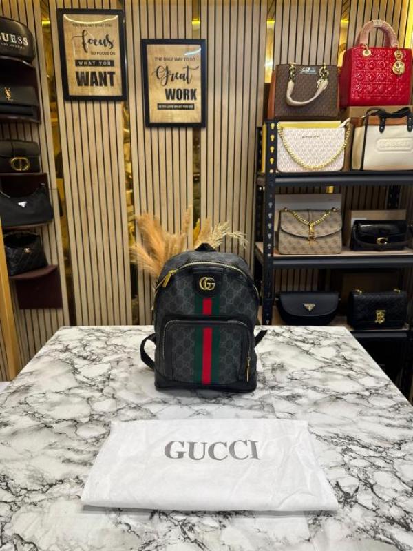 Gucc Ophidia GG Printed Backpack With Dust Bag (XL104-Black)