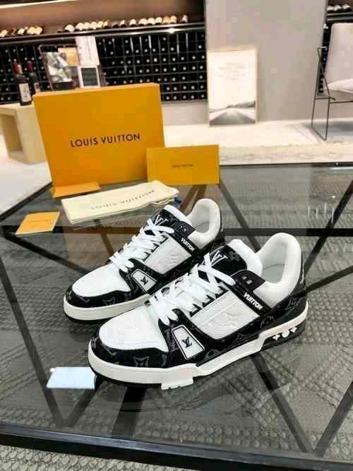 LOUIiSS VUITTONN TRAINERS MONOGRAM DENIM WHITE BLACK