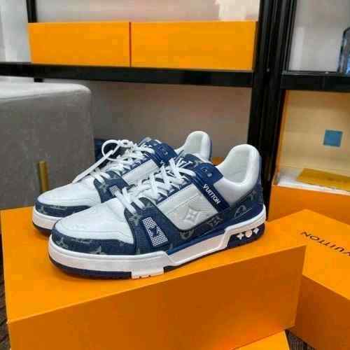 Louiiss Vuittonn LV Monogram Trainer Blue White With Accessorie