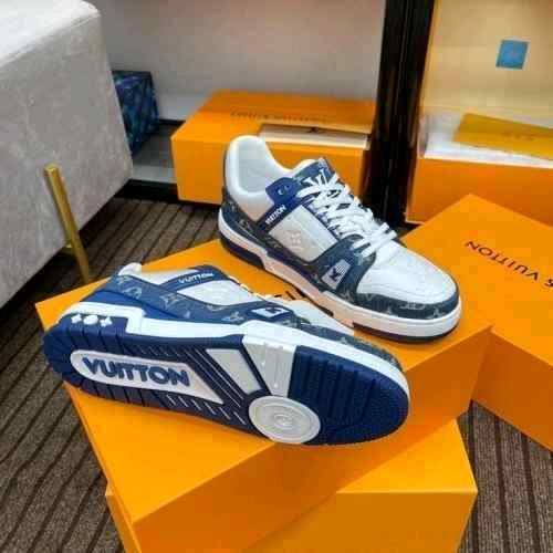 Louiiss Vuittonn LV Monogram Trainer Blue White With Accessorie