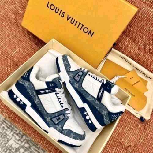 Louiiss Vuittonn LV Monogram Trainer Blue White With Accessorie
