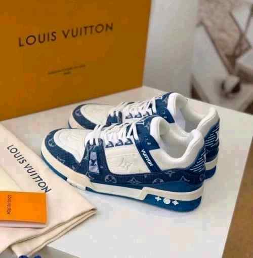 Louiiss Vuittonn LV Monogram Trainer Blue White With Accessorie