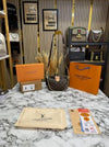 louiis vuitton pochette with double box and dust bag including carry bag (brown-m44840)