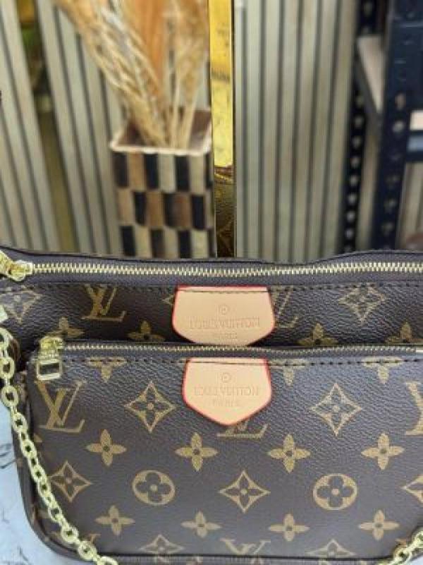 louiis vuitton pochette with double box and dust bag including carry bag (brown-m44840)