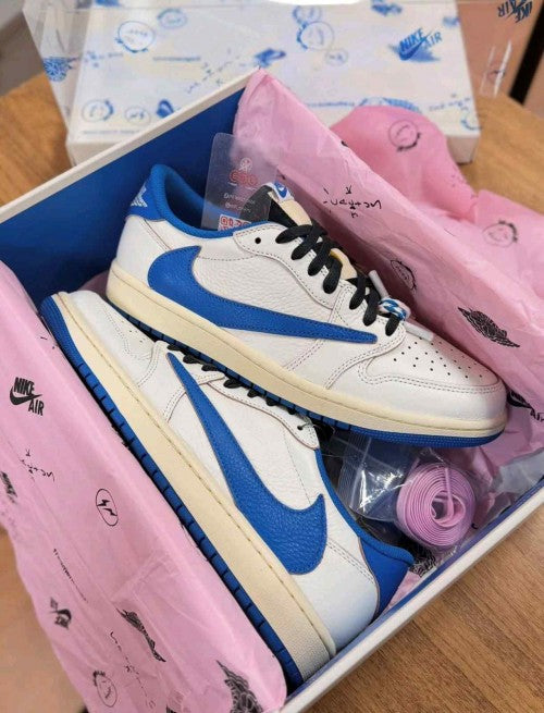Semi UA Travis scott X Nikkee Air Jordan 1 Low Fragment heat OG BOX