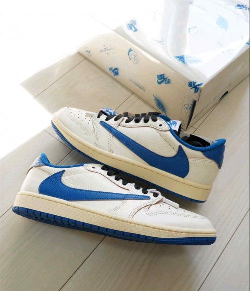 Semi UA Travis scott X Nikkee Air Jordan 1 Low Fragment heat OG BOX