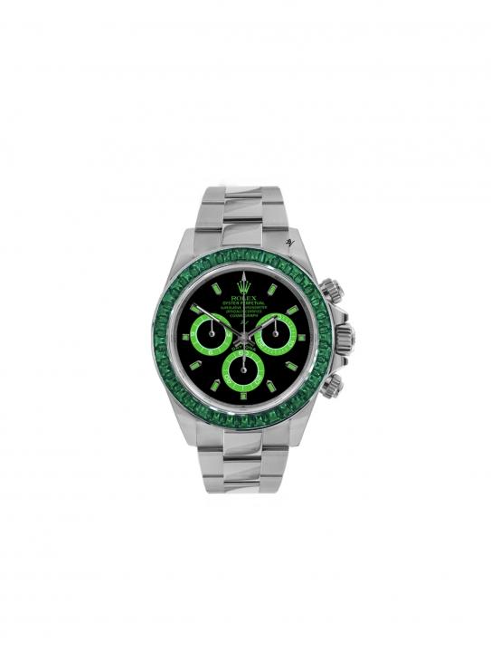 Roleex Cosmograph Daytona Silver Green crystal  Dial