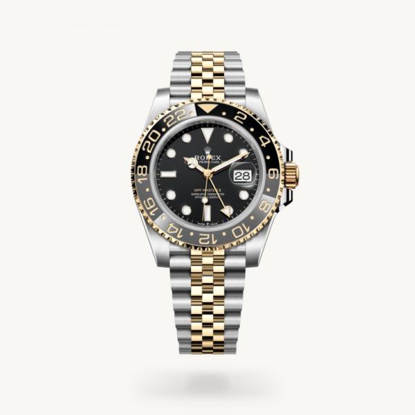 Roleex GMT Master Automatic Yellow Gold Two Tone Black Dial
