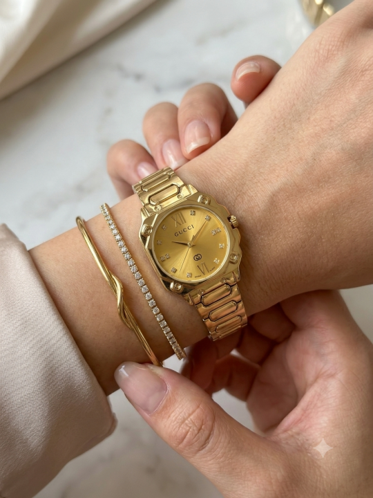 Guccci Women Square Full Gold