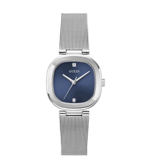 Guess Women Square Silver Blue Sale
