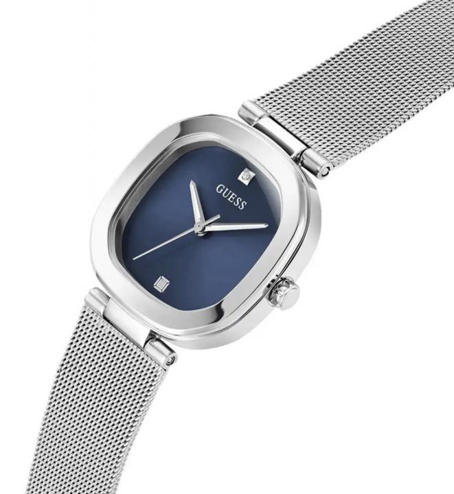 Guess Women Square Silver Blue Sale