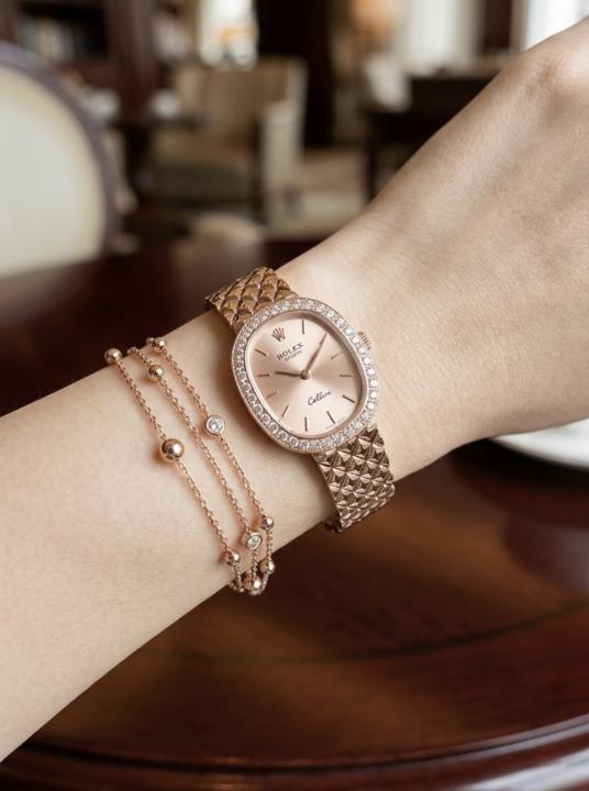 Roleex Women Rosegold Square