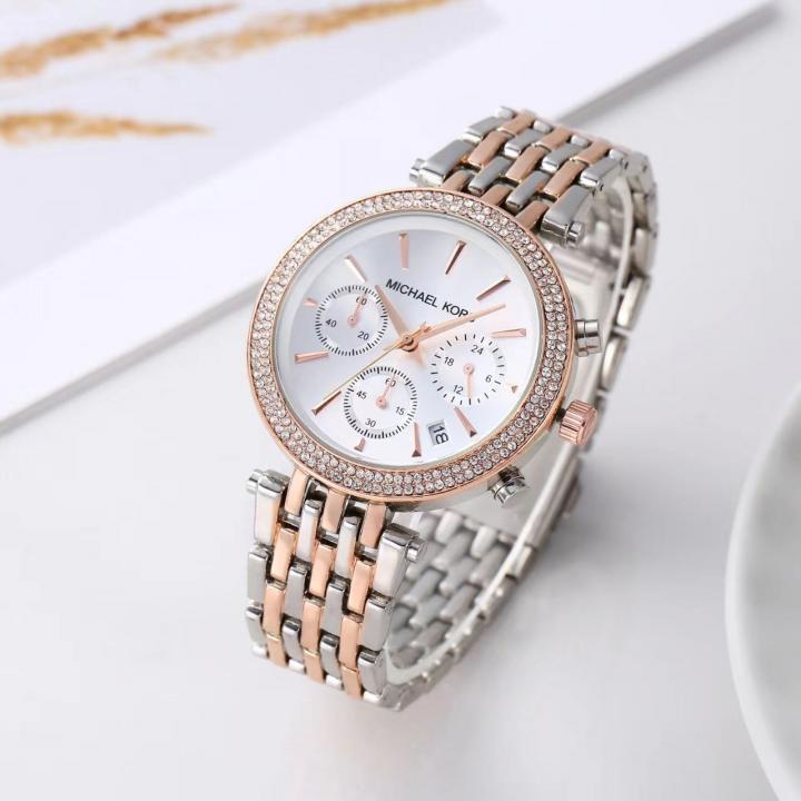Michael_l Kors Darci Chronograph 2Ton-Copper-White
