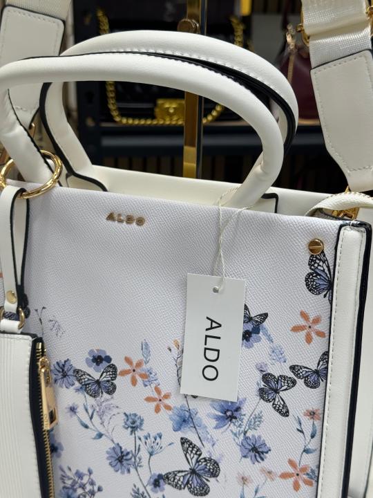 ALD Priaira Floral Tote Bag With Box And Pouch (Blue Flower) (7702)