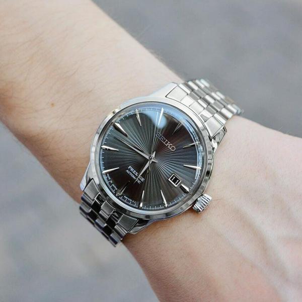 Seiko Prasage Cocktail Time Automatic Japan Date Silver Black
