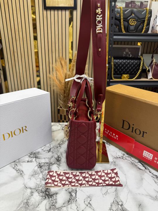 Dio Lady Cannage Bag with Scarf Including Double Og Box & Dust Bag (Maroon)