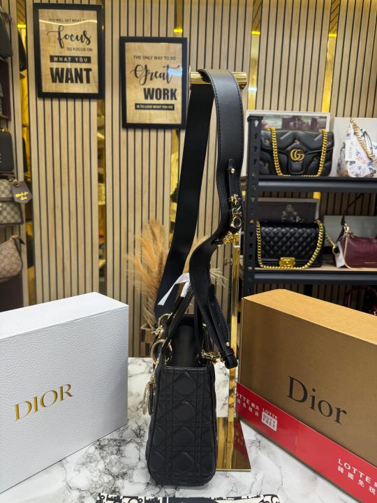 Dio Lady Cannage Bag with Scarf Including Double Og Box & Dust Bag (Black)
