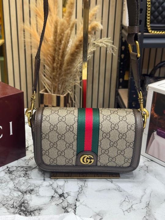 Gucc GG Supreme Ophidia Canvas Shoulder Bag With Double Box Packaging (795466)