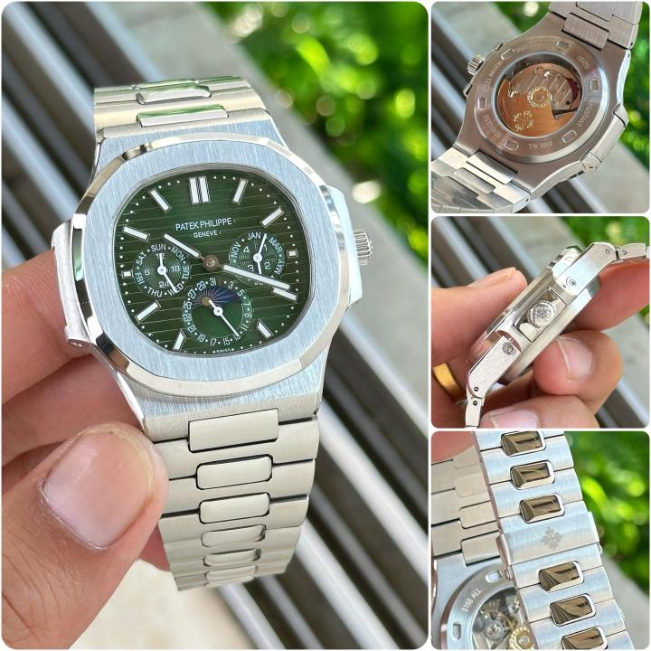Pate_ek philippe Nautilus Chronograph silver Green