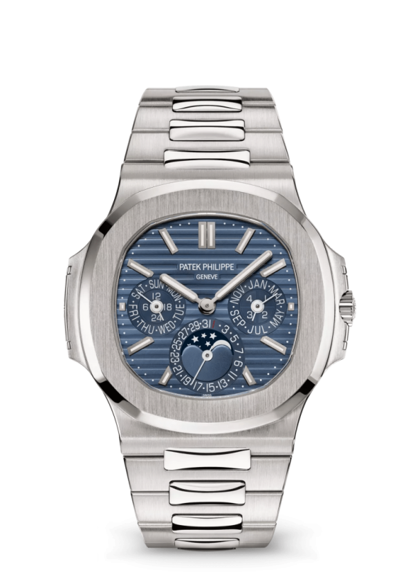 Pate_ek philippe Nautilus Chronograph silver blue