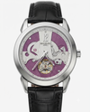 Patek Phillipe Peacock Witness Tourbillon Silver Purple Dial