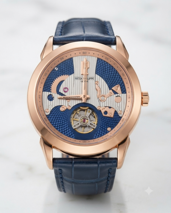 Patek Phillipe Peacock Witness Tourbillon Copper Blue Dial