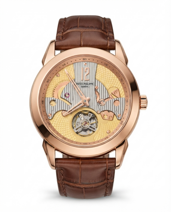 Patek Phillipe Peacock Witness Tourbillon Copper Yellow Dial