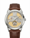 Patek Phillipe Peacock Witness Tourbillon Silver Yellow Dial