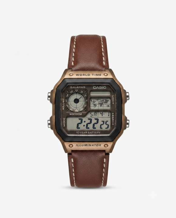 Casio AE-1200 Illuminator Brown Leather