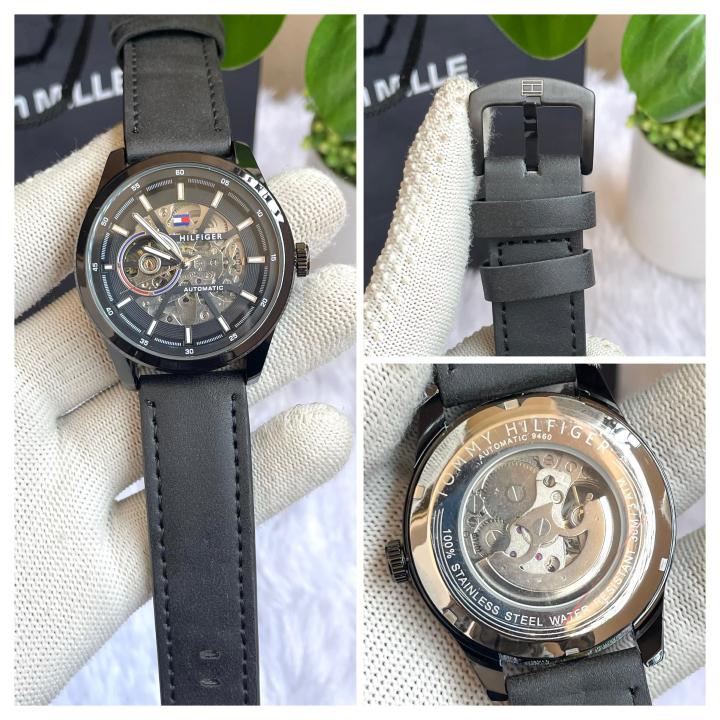 Tommyy  Hilfiger Automatic Leather Belt Full Black AT143